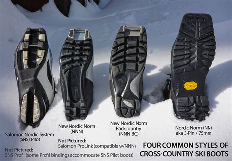 types of cross country ski boots.